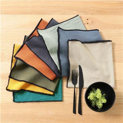 Serviette de table 45x45 Lot de 6  - bleu grisé