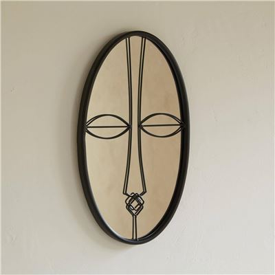 Miroir ovale masque - noir