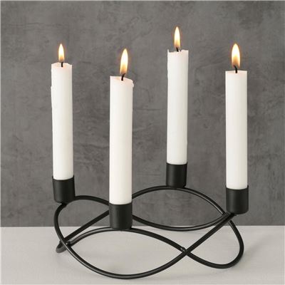 Chandelier rond 4 bougies diam21cm - noir