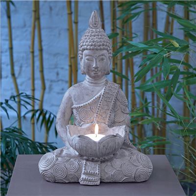 Bouddha à poser - gris minéral