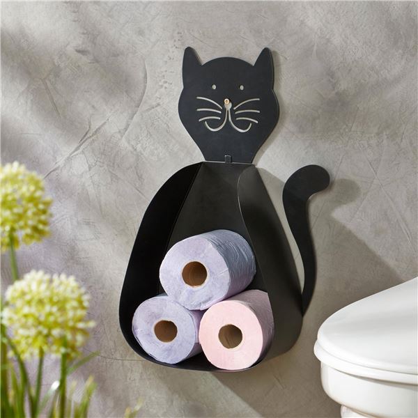 Rangement papier toilette chat